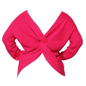 Fashion Nova Plus Twist Back Long Sleeve Pullover Sweater Size 1X in Magenta